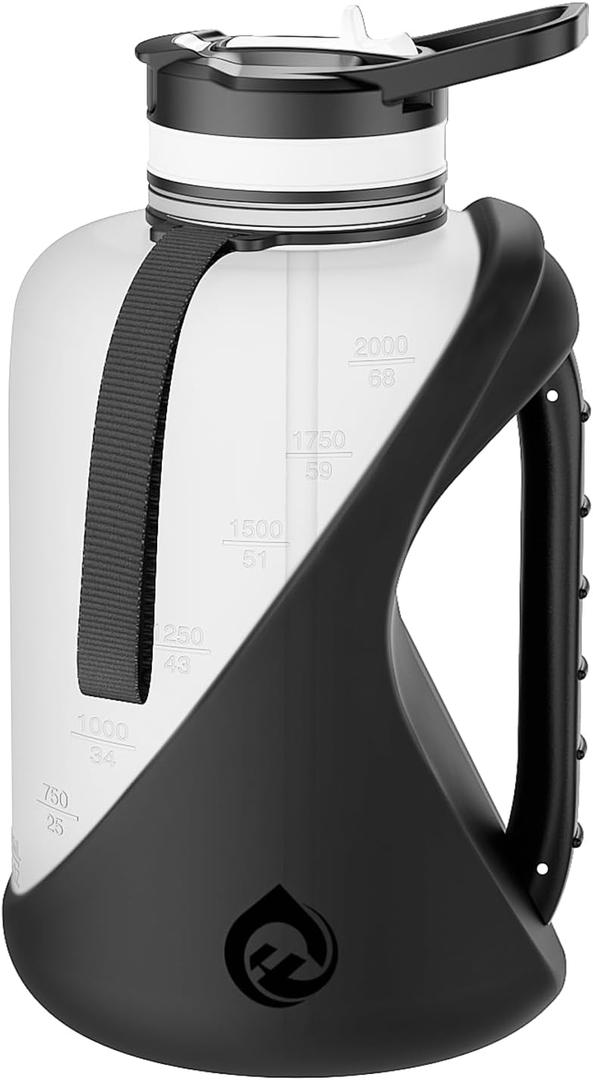 2 Liter Water Bottles Bpa-Free,LeakproofDishwasher Safe DesignBig Water Bottle with No-Slip Handle for GymSportsOutdoor