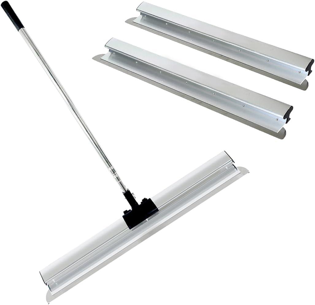 Skimming Blade Set,40"+40''Aluminum Skimming Blade + 34"-81" Extension Handle,0.37mm Stainless Steel Knife, Smoothing Drywall Knife,Blade Knockdown Spatula for Gyprock/Drywall/Plaster Walls