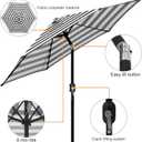 Blissun 7.5 ft Patio Umbrella, Yard Umbrella, Outdoor Market Umbrella with Push Button Tilt Crank (Black&White)