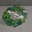 Wooden St. Patrick's Day Decoration Shamrock Door Wreath for Front Door Sign Wall Signs Shamrock Clover Spring Decoration, Irish Sign Welcome Hanging for Home Decor Party Outdoor Indoor Supply