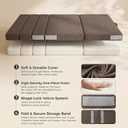 Tri-Fold Futon Mattress,Foldable Japanese Floor Sleep Mattress,High-Density Foam Tatami Bed Mat with Corduroy Cover,Floor Bed for Guest Room,Guest Bed&Flexible Living (Espresso Brown,Full)