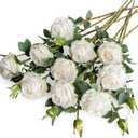 XONOR Artificial Rose Flowers, White, 10Pcs