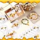 Highergo 50 Set Motivational Bee Themed Gifts Bee Bracelet Beads DIY Craft Kit with Inspirational Cards and Bags for Teacher Bee Party Favors