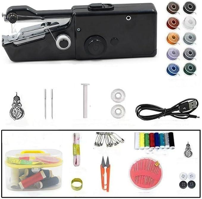 Handheld Sewing Machine, Hand Sewing Machine, Portable and EasytoUse, Battery and USB Operated, Ideal for Beginners and Home Use  Black