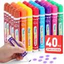FUMILE 40 Pcs Dot Markers for Toddlers 1-3, 8 Colors Bingo Daubers Bulk for Toddlers, Washable Bingo Markers, Bingo Supplies, Dot Paint for Painting Supplies Drawing Coloring and Easter Basket Stuffer