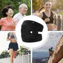 Knee Brace for Women & Men, Adjustable Knee Support with Side Stabilizers and Patella Gel Pad Upgraded Silicone Anti Slip Strip for Running Workout (Black)