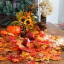 HENMI 500PCS Artificial Maple Leaves 5 Assorted Mixed Fake Fall Maple Leaf Lifelike Looking Silk Autumn Leaf Garland for Halloween Fall Decor Party Festival Thanksgiving Table Decorations