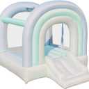 Bounceland Daydreamer Mist Bounce House, Pastel Bouncer with Slide, 8.9 ft L x 7.2 ft W x 6.7 ft H, UL Blower Included, Basketball Hoop, 30 Pastel Plastic Balls, Trendy Bouncer for Kids