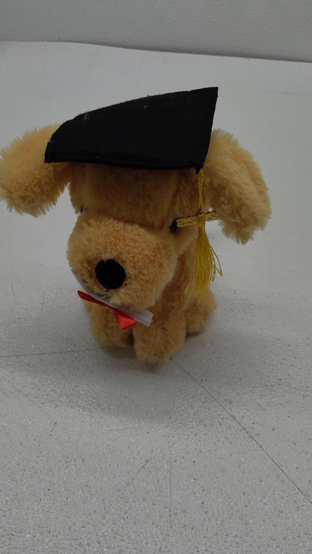 Graduation Dog Puppy with cap and certificate soft plush toy (2025)