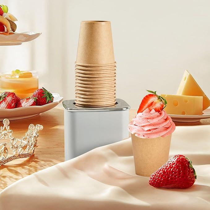 SIUQ 100 Pack 2 oz Kraft Paper Cups, Disposable Bathroom Cups, Mini Mouthwash Cups, Hot/Cold Beverage Drinking Cup for Gargle Espresso Juice Medicine (Brown)
 1 sustainability