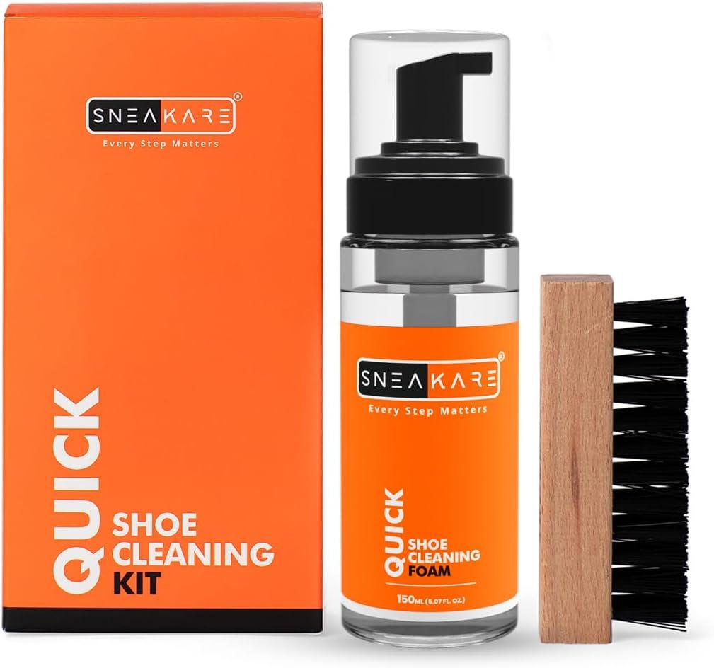 SNEAKARE Shoe Cleaning Kit with 100ml/3.4 Oz Cleaner, Brush & Towel Complete Kit For Sneakers, Nubuck, Suede & Leather