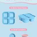 Canfanni 4 Pcs Snack Box Containers Set, Reusable 4 Compartment Lunchable Container with 2Pcs Sauce Containers, Stackable BPA-Free Bento Box for School, Work, Travel (4 Color)