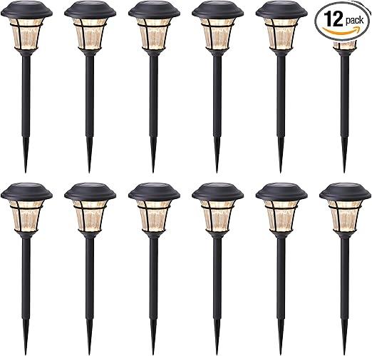 MAGGIFT 12 Pack Solar Pathway Lights Outdoor Solar Garden Lights for Patio, Yard, Driveway