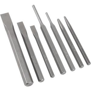 Performance Tool W760 7-Piece Punch & Chisel Set, High Carbon Steel, Ideal for Metalwork