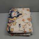 Area Rugs 4'x6' Washable Non-Slip, Floral Vintage Distress Print Pattern Medallion Carpet for Living Room Bedroom Dining Room, Beige Navy Blue Orange Colorful