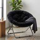 Urban Lifestyle Canvas Oversized Polycanvas Saucer Chair, Grey, 36.2 inches L x 36.2 inches W x 31.9 inches H