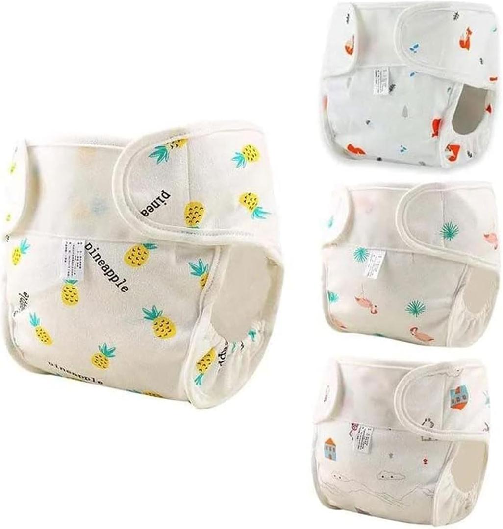 BABESIDE 4 PCS Baby Doll Diapers Underwear for 17-24 Inch Dolls Reusable Doll Diapers Reborn Babys Doll Accessories Fits Baby Doll