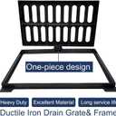 Cast Iron Drain Grate and Frame, Driveway Channel Cover 20x12 in