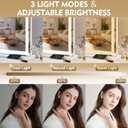 ROLOVE Vanity Mirror with Lights, 32" x 22" Large Lighted Vanity Mirror with Dimmable 3 Modes, LED Makeup Mirror, USB Charging Port, Tabletop or Wall-Mounted Square White