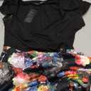 Oxiuly Women's Cap Sleeve Summer Casual Dresses V-Neck Floral Vacation Party Dress OX233