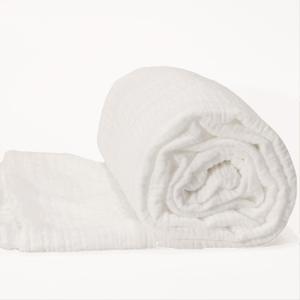 Cotton Muslin Fabric by The Yard, 53 Inch Wide Lightweight Cotton Wrinkled Gauze Fabrics for Sewing,Blanket,Pajamas,Bed Sheet and Crafts DIY (Off White, 2 Yard)