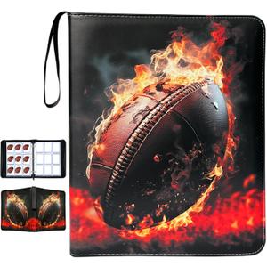 Football Card Binder with Sleeves,900 Pockets Football Card Holder Protectors Albums, Card Storage Organizer Case Compatible with Trading Card and Other Sports Cards