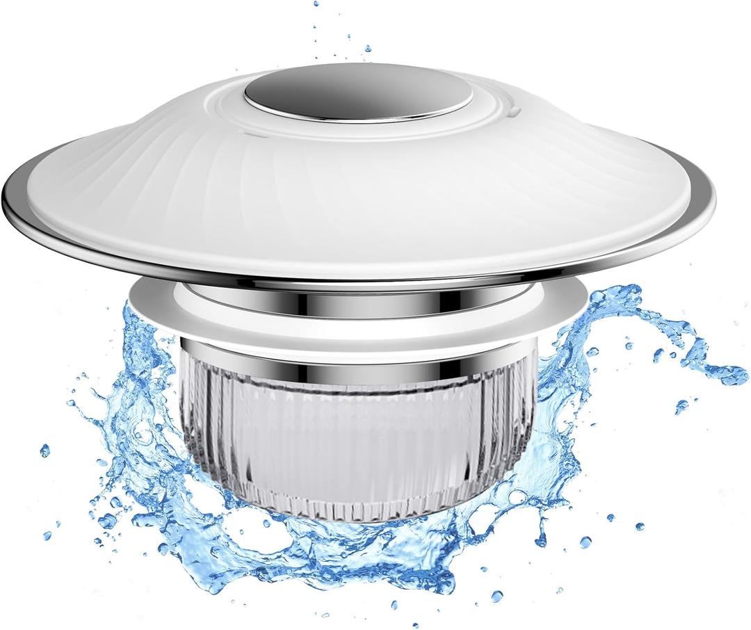 4 x Bathroom Sink Stopper with Anti-Odor, Faster Drainage, Universal Silicone Sink Drain Strainer, with Detachable Hair Catcher Drain Cover, Pop Up Basin Plug for 1.1~1.77 Drain Hole(White)