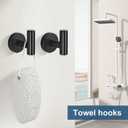5 Pieces Matte Black Bathroom Hardware Accessories Set, Bathroom 23.6 Inch Towel Bar Set Stainless Steel Toilet Paper Holder Round Towel Racks for Bathroom Wall Mounted