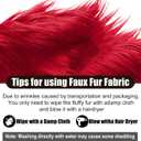 Dark Red 8x60Inch Faux Fur Shaggy Plush Faux Fur, Fabric Precut Strips Fluffy Fuzzy Faux Fur, Craft Beard Hair, Beard Miniature Dolls Rugs Mats Gift, Winter Halloween Christmas Costume Party Decor