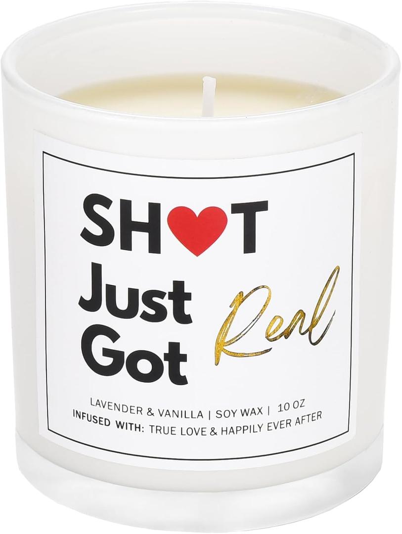 Bridal Shower and Bachelorette Gifts, Wedding Candle for Bride to Be, 10oz Lavender Vanilla Soy Wax, Engagement Candle