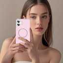 TEECOVER for iPhone 16 Case 6.1-Inch, [Clear Wavy Border][Sparkly Glitters][Fit for MagSafe] Shockproof Cute Slim Fit Magnetic Phone Case for Women & Girls - Pink