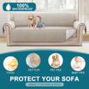 Turquoize 100% Waterproof Sofa Covers Couch Cover Sofa Cover for Dogs Couch Protector Triple Non-Slip Sofa Slipcover for 3 Cushion Couch Furniture Protector for Pets, Kids,Dog (XL Sofa 78", Pale Oak)