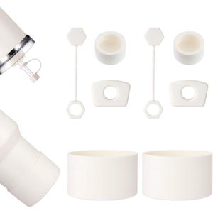 Stanley Tumbler Boot 8 Pack - Leak&Spill Proof Silicone Base & Straw Cover Exclusive Fit for 14-40oz Stanley Quencher Cups Bottom Protector | Cream