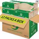 Soft Durable Bamboo Facial Tissues - 3 Ply Natural Unbleached Facial Paper Dry or Wet Use 12 Packs（134 Tissue per Pack, 1608 Tissues Total）