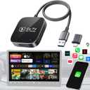 2-in-1 Wireless CarPlay Adapter & Car TV Mate Pro 2026 [Metal & Glass Case] Convert Wired to Wireless Car Play with HDMI Input for TV Stick, Screen Mirroring & Streaming, Fit for 2016+ Cars -Black