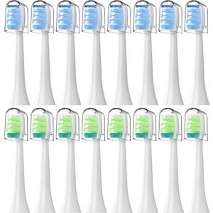 Toothbrush Replacement Heads for Philips Sonicare 16(Green and Blue) Pack Soft Replacement Electric Toothbrush Head Compatible with Philips Sonicare Electric Toothbrush