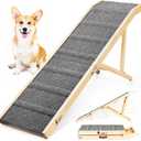 2026 Upgraded Dog Ramp for Bed, 64" Long Foldable Pet Ramp for Small Large Dogs, Dog Ramps for High Beds Car, High Traction with Platform 6 Adjustable Heights 24" to 30" Up to 220LBS, Gray