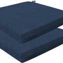 Honeycomb Outdoor Essentials Set of 2 Square Seat Pads, 19 x 19, Hampton Texture Navy Dining Chair Cushions for Patio Furniture