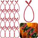 Zhengmy 16 Pcs 20 Inches Christmas Garland Ties Christmas Decorative Twist Ties for Banister Reusable and Flexible Twist for Xmas Home Decorations Holiday Craft Wrapping (Red)