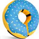 Katoggy Inflatable Dog Cone Collar for After Surgery, Soft Adjustable Blow up Donut E-Collar for Small Medium Large Dog and Cats, Size: Medium (Neck: 11"-15")