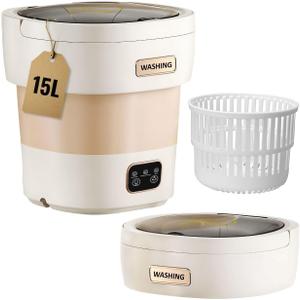 portable washing machine15L with Spin Basket  Small Washer portable for Underwear, Delicate Clothes, and Light Laundry  Ideal for Apartments, Dorms, Hotels, and Camping.
