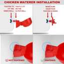 Tgeyd Chicken Feeder and Chicken Waterer Set - Hanging Automatic Chicken Feeder No Waste - Chicken Coop Accessories - Poultry Waterer with 2 Gallon/10 Pounds