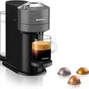 Nespresso Vertuo Next Coffee Machine by De'Longhi, Over 30 Varieties of Pods, 6 Coffee Cup Sizes, Americano, Starter Capsule Set Included, EN120.GY, Grey