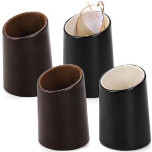 ZOOFOX 4 Pack Eyeglass Holder Stand, PU Leather Stand Case for Eyewear, Reading Glasses, Desk, Nightstand