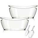 Ice Bucket, 2 PCS 5.5L Acrylic Ice Buckets, Large Beverage Tub for Parties, Mimosa Bar Supplies Beverage Tub and Scoops for Champagne Beer Sparkling Wine Cocktails (2-4 bottles)