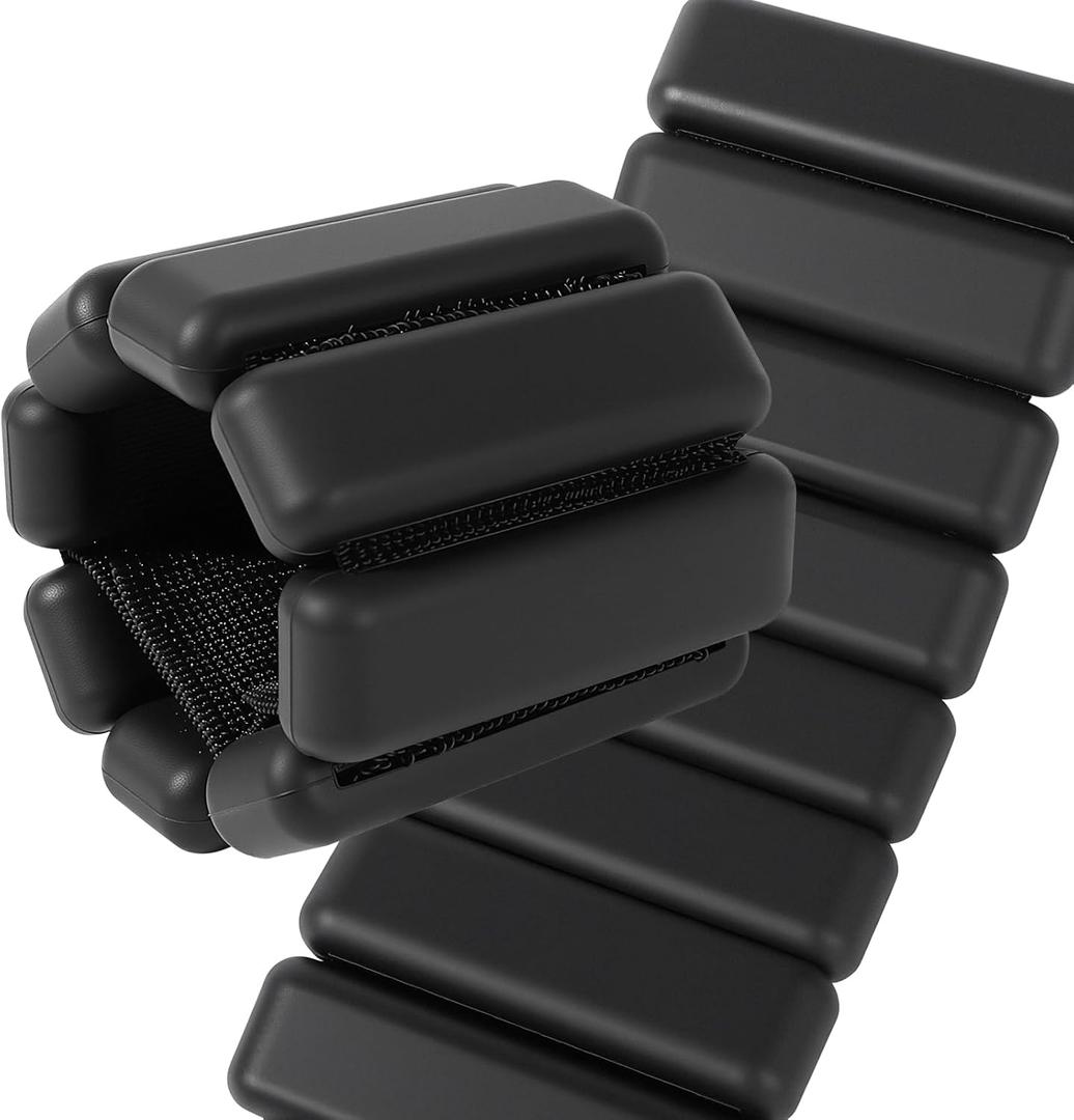 Ankle & Wrist Weights for Women  Adjustable Silicone Wrist & Ankle Weights, Wearable Arm/Leg Set for Pilates, Yoga, Walking & Strength Training (1 or 2lbs Pair Black or Pink)