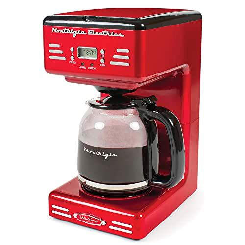 Amazon.com: Nostalgia Retro 12-Cup Programmable Coffee Maker With LED Display, Automatic Shut-Off & Keep Warm, Pause-And-Serve Function, Red: Home & Kitchen