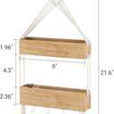 Mkono Macrame Hanging Shelf for Bedside Shelf Organizer with Hooks, Boho Wall Decor Cute Wood Floating Shelves for Girls Bedroom Dorm Nursery, Wall Storage for Phone, Remote, Accessories (Small)