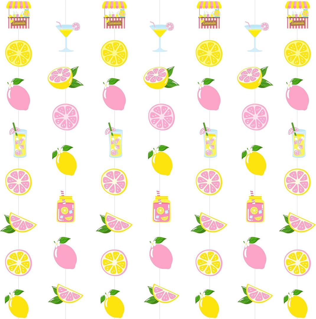 Pink Lemonade Party Hanging Banners for Lemonade Wedding Engagement Bridal Shower Bachelorette Baby Shower Birthday Party Decor