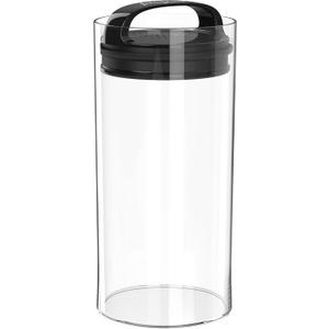 Prepara Evak Fresh Saver, Medium-Tall Airless Canister with Black handle, 2.3 Quart, Clear